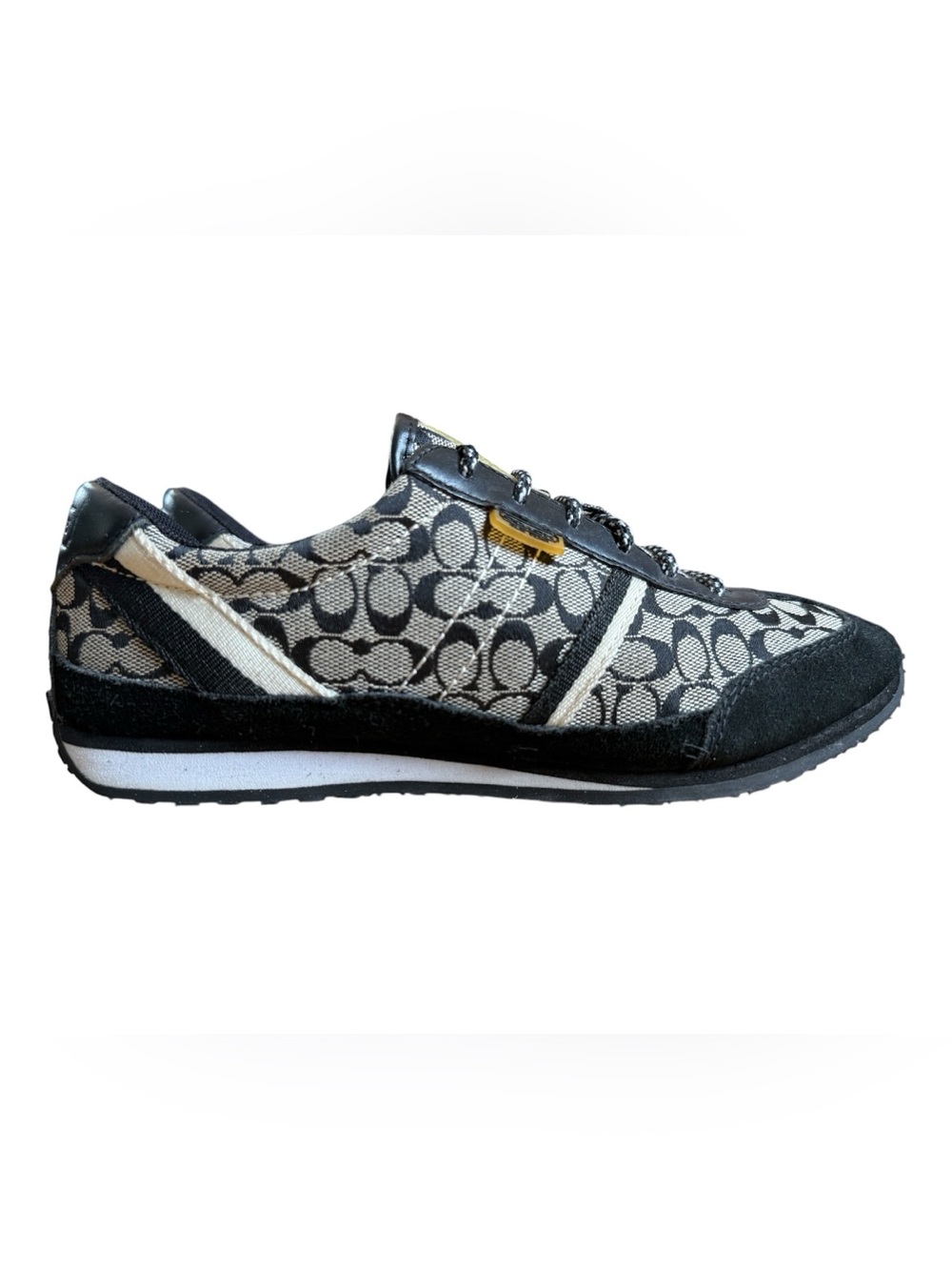 Coach Marabelle Signature Jacquard Sneakers Black Gray Women’s 6.5 - Picture 3 of 14